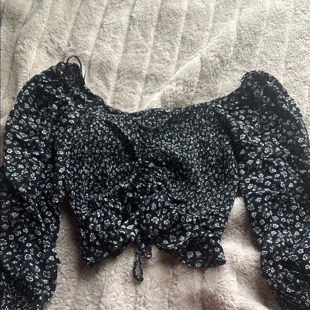 Floral Black Women's Top
